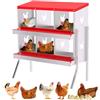 Garvee Nido per Galline Ovaiole a 6 Scomparti con Supporto, Cassetta per Deposizione Uova con Raccolta Automatica, Lamiera Zincata 0,7mm Antiruggine, Design Antirottura, Rosso
