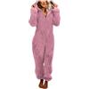 Generico Pigiama Intero Pile Donna Invernale Morbido e Caldo Pile Onesies Pigiama con Cappuccio e Tasche Costume da Animali Adulto Loungewear Tuta Intera in Peluche per Carnevale Halloween Natalizia