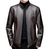 BININBOX Giacca in similpelle da uomo Chic Giacca con colletto da motociclista Slim Fit Autunno Inverno