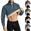 Generico Felpa Pile Uomo Abbigliamento da Lavoro Sweatshirt Mezza Zip | Maglione Uomo Invernale Pullover Termico Pile Comodità Felpa Collo Alto Sweater Manica Lunga