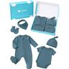 WYTbaby Set di abbigliamento per neonati da 0 a 6 mesi | Pagliaccetto per bambine e bambini, pigiama con cappello e guanti, stampa con lettere
