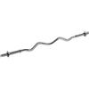 MOVIT® Bilanciere Curvo EZ 120/130 cm, Ø30 mm, 150 kg, Cromato o Nero | Curl bar con impugnatura zigrinata e chiusura a vite o clip a molla; per pesi, tricipiti, sollevamento e palestra