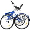 DSYOGX Triciclo pieghevole a 7 velocità per adulti, 61 cm, con cestino e schienale, altezza regolabile, adatto per adulti, anziani e principianti, blu