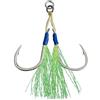 Helilyco Ami da pesca in acciaio ad alto tenore di carbonio per acqua salata Slow Jig Assist - Ami spinato per pesce di mare per spigola e merluzzo - attrezzatura verde 12 x 34 mm