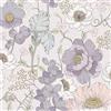 ANLIKY-Pro Carta da parati autoadesiva, carta adesiva vintage con fiori di papavero rosa/viola, 44x600 cm, pellicola decorativa rimovibile per carta da parati con fiori rosa/viola neutri
