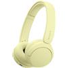 Sony WH-CH520 Cuffie On-Ear Bluetooth senza fili, suono di alta qualità, design leggero, durata della batteria fino a 50 ore, ricarica rapida, qualità delle chiamate chiara, iOS e Android - Yellow