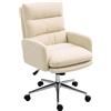HOMCOM Sedia da ufficio HOMCOM: sedia da scrivania ergonomica con braccioli, in Lana color crema