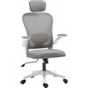 HOMCOM Sedia da ufficio Sedia da scrivania ergonomica con braccioli ribaltabili