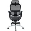 Ultradesk INNOVATOR: sedia da scrivania, sedia da gaming, poltrona girevole, portata fino a 150 kg, altezza regolabile da 155 a 190 cm, braccioli regolabili in 6 direzioni, rivestimento in mesh traspirante, numerose regolazioni, struttura robusta