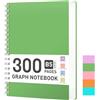 RETTACY - Blocco appunti B5 a righe, quaderno a spirale 100gsm con 300 pagine/150 fogli per disegnare, copertina rigida in PVC, per diario, college, conferenza, viaggio, 19 X 25 cm - Verde