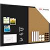 ALLboards Bacheca COMBI sughero/nero magnetica 90×60cm cornice in legno laccato nero