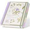 Qefuna Quaderno B5 a righe, 240 pagine, spirale, blocco note con 5 divisori, 100 g/m², quaderno B5 a righe, per donne e uomini, 18,8×26 cm, Verde