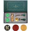 Amtol Lettere di fantasia K Timbro di cera Set, AMTOL stile europeo timbro di cera Kit confezione regalo, Vintage personalizzato timbro di cera per inviti (K)