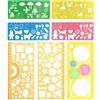 BCBF 7 Pezzi Righello Geometrico Multifunzionale,Righello Geometrico,Stencil per Pittura in Plastica,Modelli Geometrici in Plastica Disegno Righelli,Righello per Disegno Matematico(7 Stile)