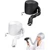 LOZTBUE 2 pezzi Cuffia Asciugacapelli, Casco per Asciugatura con Elastico per Attacco Phon, Casco per Capelli da Casa per Phon per La Profondo Cura Dei Capelli(argento/nero)