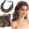 BOBIYA Disordinato Ampia fascia di capelli sintetici intrecciati a 2 fili, classica, grossa, marrone scuro