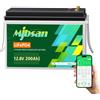 Mjbsan lifepo4 200ah Bluetooth LiFePO4 batteria per auto con BMS integrato da 200A, batteria al litio Deep Cycle da 2560Wh, 8000+ cicli, ideale per camper, rimorchio solare, barca e campeggio