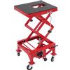 pochcicou Ponte sollevatore per moto, ponte sollevatore a forbice da 200 kg con ruote, regolabile da 35-87 cm, sollevatore idraulico per moto, rosso