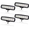 AUXTINGS 4 pezzi 15 cm 18W Faro da Lavoro Led Sottile Faretto Fari Led Fuoristrada Fendinebbia Barra Luci Led per Trattore Camion Off Road Auto Moto 4x4 4WD Barca,12V 24V IP66 Impermeabile 6000K