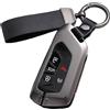 Rondrive Custodia per chiave auto in metallo e pelle, compatibile con Skoda Elroq 85 Sportline Octavia 4 RS IV Enyaq iV80 per VW Golf 8.5, nero