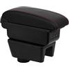 OYHCM Bracciolo centrale per Seat Ibiza 6J 2008-2017,3 USB | Per Seat Ibiza 6J Bracciolo,2 USB + USB-C,Doppio vano portaoggetti,Coperchio scorrevole,Pelle PU,Installazione senza forare