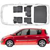 Trimak Set di tappetini e vaschetta per bagagliaio in 3D, compatibile con Renault Scenic II 2003 - 2009, accessori per auto, tappetini in gomma per bagagliaio, auto, TPE