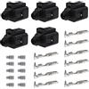 eMagTech 5 Set Connettori Femmina A 2 Pin Con Terminali Femmina E Guarnizioni Kit Spina Sensore Connettore Femmina Compatibile Con VW Audi 1J0973702 Kit Di Riparazione Auto Impermeabile