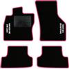 QUEMAR Tappetini Auto per Audi A3 8V e Hybrid, Bordo Rosa, 2 Ricami | 2012-2019 / Kit Tappeti Moquette e Gomma su Misura / Set 2 Anteriori + 2 Posteriori / Ricami e Colori Personalizzati