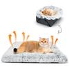 Nobleza 2 in 1 Cuccia per Gatti, Letto per Gatti Cani Pieghevole Peloso, Cuccia Gatto Interno Morbido Antiscivolo Lavabile, Adatto a Gatti Cani di Piccola e Media Taglia, Grigio, 60 x 50cm