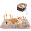 Nobleza 2 in 1 Cuccia per Gatti, Letto per Gatti Cani Pieghevole Peloso, Cuccia Gatto Interno Morbido Antiscivolo Lavabile, Adatto a Gatti Cani di Piccola e Media Taglia, Marrone, 60 x 50cm