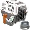 Pet's Market Trasportino Skudo 4 Gatto Cane Rigido con Kit da Viaggio Sacchetti Igienici e 2 Ciotole Casuali in Omaggio Animali Porta Ferro Fessure Conforme Standard Aerei (4+KIT (68x48x51h) + Kit)