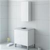 Dmora set Mobili Bagno Winslow Bianco Lucido 3 Ripiani 3 Ante, 5 Vani