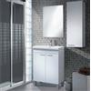Dmora set Mobili Bagno Cottonwd Bianco Lucido Specchio Incluso 2 Ripiani, 3 Ante