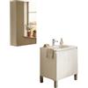 Dmora set Mobili Bagno StJohns Bianco Lucido Specchio Incluso 3 Ripiani, 3 Ante