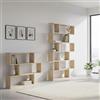 Dmora set Libreria Tresero Marrone Rovere 9 Ripiani Modulabile, Installazione a Muro