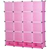 CREVICOSTA QUALITY MARK MARCAS DE CALIDAD - Armadio modulare facile da montare con scarpiera e stoccaggio 4 colonne 4 livelli (rosa)