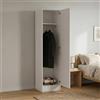 Dmora Guardaroba Grande Cecile, Mobile Camera da Letto, Cabina Armadio portabiti, Armadio Appendiabiti, 49x47 h200 cm, Bianco