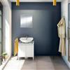 Dmora set Mobili Bagno SunLakes Bianco Lucido Specchio Incluso 3 Ripiani, 4 Ante