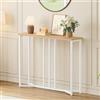 YITAHOME Tavolo Consolle, 80cm Consolle Ingresso, Piccolo Tavolo per Decorazioni, Tavolino Da Divano, Console, Corridoio, Soggiorno, Assemblaggio Semplice, Stile Bianco e Legno