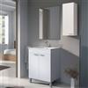 Dmora set Mobili Bagno Clarkdale Bianco Lucido Specchio Incluso 2 Ripiani, 3 Ante