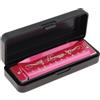 OriGlam Blues Armonica a bocca organo, diatonica blues in chiave di do, 10 fori, 20 toni, rosso rosa