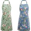 IDEAPRON Grembiuli da cucina da donna, confezione da 2 grembiuli floreali per cucinare, cuocere al forno, giardinaggio, grembiule vintage da chef con rose, carino per compleanno, inaugurazione della