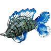GILDE GLAS art Statuetta decorativa a forma di pesce arcobaleno, soffiato a bocca, decorazione per soggiorno, bagno, ospiti, WC, ogni pezzo unico - Larghezza circa 28 cm