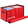 Relaxdays Scatola per Palline di Natale, Borsa Porta Palle, Addobbi Natalizi, 128 Scomparti, 30,5x62x30,5 cm, Rosso Nero
