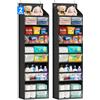 AOODA Confezione da 2 organizer da appendere alla porta, grande capacità, con tasche profonde trasparenti, per asilo nido, bagno, camera da letto, dispensa, pannolini (nero)