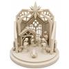 DRW Mistero rotondo da 1 pezzo, stile geometrico con villaggio dei re magi e portale, colore beige, 15 x 15 x 15 cm