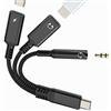 Kefiany Adattatore da AUX a USB C (3 in 1) tipo C per cuffie per iPhone 17 16 15 Pro Max Audio 3,5 mm jack splitter cavo caricabatterie dongle cavo doppia ricarica per iPad DAC adattatore per auto cablato