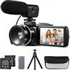 Andoer Videocamera Digitale 2.7 K Videocamera Dv Recorder 48mp 16x Zoom Digitale Pannello Touch Ips Da 3.0 Pollici Con Telecomando Mini Treppiede Borsa Per Il Trasporto Microfono Esterno