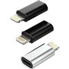 Kefiany Adattatore USB C femmina a Lightning maschio (confezione da 3) Cavo di ricarica con porta di tipo C, compatibile con iPhone 13, 12, 11, Pro Max, Mini Xs, Se 7 X, Xr 8 Plus 6, per iPad Air 2018