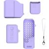 ECMQS Custodia in silicone per Pocket 4Pro, colore viola | Cura del corpo della maniglia dello schermo della lente del multi pezzo, trasporto quotidiano all'aperto